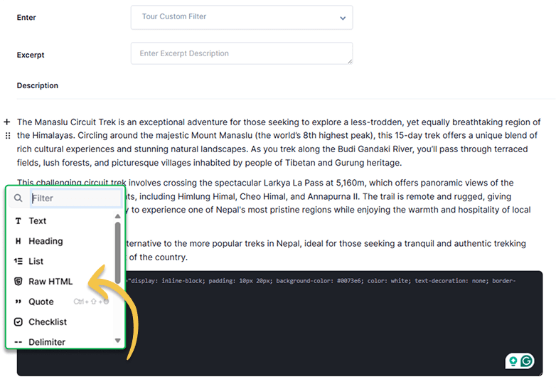 html-block-text-editor