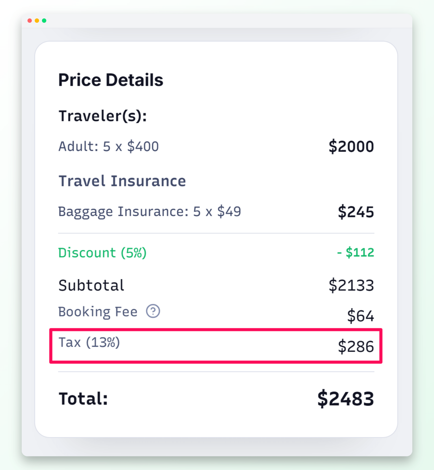Tax shown at checkout